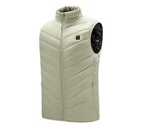 Darringls Gilet trapuntato da uomo, senza maniche, in pile, con chiusura lampo e tasche, foderato, ibrido, ultraleggero, giubbotto in piuma, bianco, 3XL