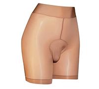 Darringls Pantaloncini trasparenti da uomo in vita bulge pouch collant in nylon lucido liscio slip boxer slip slip slip mutande a vita alta biancheria intima, caffè, Taglia unica