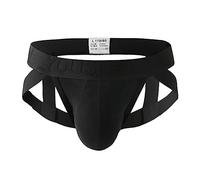 Darringls Slip da uomo con perizoma in tinta unita, per lo sport, biancheria intima sportiva a basso raggio, Nero , M