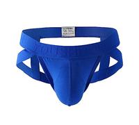 Darringls Slip da uomo con perizoma in tinta unita, per lo sport, biancheria intima sportiva a basso raggio, Blu, L