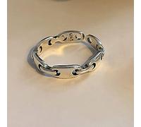 DarryDooly INS Fashion 925 Anelli in Argento Sterling per Le Donne Coppie Vintage Handmade Nero Amore Cuore Cuore Festa Festa Regali