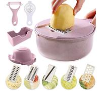 Darryy 12-in-1 Taglia Verdure Professionale Multifunzione, 4 Lame in Acciaio Inossidabile, Taglia Verdure Manuale Multifunzione, Mandolina Affettatrice Multifunzione, Tagliare Frutta Verdura