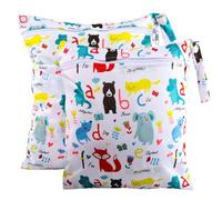 Darryy Borsa per Pannolini Lavabili, 2 Pezzi Sacchetto Impermeabile per Pannolini, Wet Bag Pannolini, 2 Misure, Buste Porta Pannolini, Borsetta per Pannolini, con Cerniera, Riutilizzabile