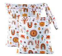 Darryy Borsa per Pannolini Lavabili, 2 Pezzi Sacchetto Impermeabile per Pannolini, Wet Bag Pannolini, 2 Misure, Buste Porta Pannolini, Borsetta per Pannolini, con Cerniera, Riutilizzabile