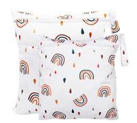 Darryy Borsa per Pannolini Lavabili, 2 Pezzi Sacchetto Impermeabile per Pannolini, Wet Bag Pannolini, 2 Misure, Buste Porta Pannolini, Borsetta per Pannolini, con Cerniera, Riutilizzabile