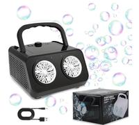 Darryy Bubble Machine, oltre 20000 Bolle al Minuto, Macchina per Bolle con 26 Fori, Spara di Sapone Automatico, Macchina di Sapone Professionale Funzionamento Tramite USB o a Batteria