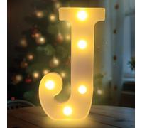 Darryy Lettere LED da 22 cm, Lettere Luminose Led, Adatte per Proposte di Matrimonio, Festival, Feste e altri Eventi per Creare un'atmosfera Romantica e Accogliente (J)