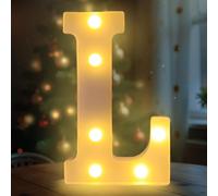 Darryy Lettere LED da 22 cm, Lettere Luminose Led, Adatte per Proposte di Matrimonio, Festival, Feste e altri Eventi per Creare un'atmosfera Romantica e Accogliente (L)