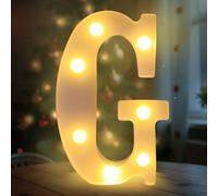 Darryy Lettere LED da 22 cm, Lettere Luminose Led, Adatte per Proposte di Matrimonio, Festival, Feste e altri Eventi per Creare un'atmosfera Romantica e Accogliente (G)