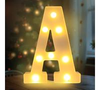 Darryy Lettere LED da 22 cm, Lettere Luminose Led, Adatte per Proposte di Matrimonio, Festival, Feste e altri Eventi per Creare un'atmosfera Romantica e Accogliente (A)