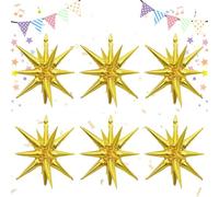 Darryy Palloncini Alluminio Stelle 6 Pezzi, Palloncini Foil Stelle, Palloncini Gonfiabili, Palloncini Personalizzati, Adatto per Decorazioni per Feste Halloween Natalizie Matrimoni (oro)