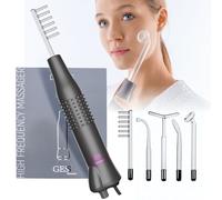 GESS Darsonval 5 in 1 - Asta ad alta frequenza per Capelli e Viso, Gas Argon e Gas Neon, Rimozione dell'Acne, Prevenzione della caduta dei capelli, Rafforzamento della pelle, High Frequency Wand