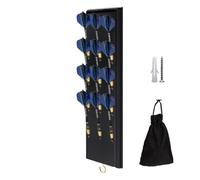 Dart Display & Støřage Račk - Wall-Mounted Wooden Organizer With urablē Mētał Hooks | Holds Multiple Darts, Flights, Shafts & Accêssories , Perfect For Dařt Eńthusiastš , Home Bars & Game Rooms