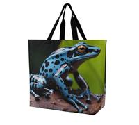Dart Frog Blue Sacchetto Della Spesa Impermeabile Borsa Da Spiaggia Resistente Shopper Bag Per Donna Casa Picnic