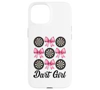 Dart Girl Darts Bersaglio rosa Coquette Bow Custodia per iPhone 15