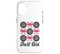 Dart Girl Darts Bersaglio rosa Coquette Bow Custodia per iPhone 16