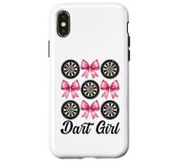 Dart Girl Darts Bersaglio rosa Coquette Bow Custodia per iPhone X/XS