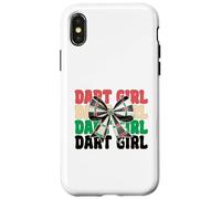 Dart Girl Darts Bersaglio rosa Coquette Bow Custodia per iPhone X/XS