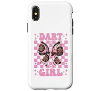 Dart Girl Darts Bersaglio rosa Coquette Bow Custodia per iPhone X/XS