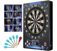 Dart Machine elettronica, 39,9 cm, punta morbida, in nylon, con 7 freccette e 100 punte morbide per uso commerciale e domestico, con monete e opzioni di gioco libero