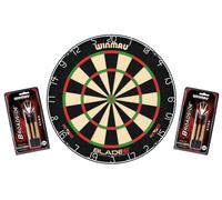 Dartboard Winmau Set Blade 6 + 2 Set Broadside Brass Steeldartboard misura to...