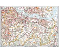 Dartford - DA - Mappa della parete del codice postale - Rivestito in plastica