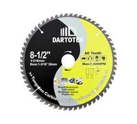 DARTOTEK Lama per Sega Circolare TCT Denti con Punta 60T Disco da Taglio Circolare Multi Materiale Foro di 30 mm per Legno Alluminio Plastica 216 mm