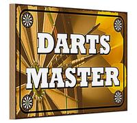 Darts Master - Targa in legno, decorazione perfetta, per gli amanti delle freccette, 20 cm x 30 cm