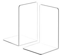 DARUITE Fermalibri, 1 Paio di Fermalibri in Acrilico Trasparente, Fermalibri per Mensole, Ferma Libri Decorativi, Reggilibri dal Design Unico per Casa, Ufficio, Biblioteca, Studenti Regalo