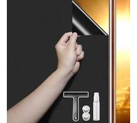 DARUITE Pellicola oscurante per finestre, 100% blocco della luce, non adesiva, statica, nera, 60 x 400 cm