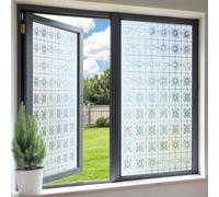 DARUITE Pellicola per Vetri Finestre Fiori di Luce e Ombra Pattern ed Effetto ArcobalenoAnti-UV Statica Pellicola Oscurante Vetri Finestre Adatto Casa Ufficio （44.3 x 200CM）