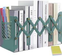 DARUITE Regolabili in Metallo, Con Portapenne, Antiscivolo Fermalibri per Ufficio,Casa,Scuola,Biblioteca(Verde, può essere esteso a 50 cm)