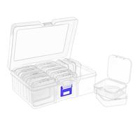 DARUITE Scatole Plastica Organizer, 15 Pezzi Scatole Plastica con Coperchio Piccole,Organizer per Gioielli,Trasparente per Perline,Orecchini,Attrezzi da Pesca,Piccoli Accessori