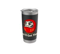 Daruma Doll Eye Joke Giapponese Perseveranza Giappone Souvenir Bicchiere termico in acciaio inox doppia parete