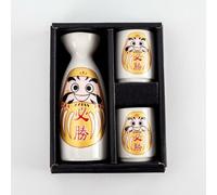 Daruma Giapponese Sake Coppa E Bottiglia Mino Oggetto Set Di 3Certain Vittoria