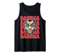 Daruma Maschera Rossa Testo Art Ripeti Espressione Grass Canotta