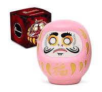 DARUMA ROSA Portafortuna Gravidanza [PORCELLANA PIENA - REALIZZATA E DIPINTA A MANO] Regali Portafortuna per Gravidanza, Simbolo di Speranza - Colora l'occhio ed esprimi un desiderio