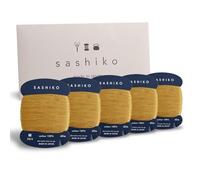 DARUMA Sashiko, filo 100% cotone, 5 pezzi, con manuale inglese, cucito e ricamo (oro)