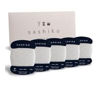 Daruma Sashiko Filo 100% cotone tipo carta (40 m) x 5 pezzi con manuale in inglese, set di valore per cucito e ricamo (Kinari)