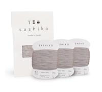 DARUMA Sashiko - Set di 3 rotoli di carta per filo da cucito e ricamo, include manuale di istruzioni e confezione regalo (spesso, bianco grigio)
