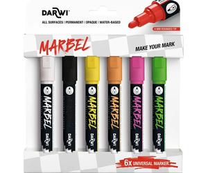 Darwi Marbel Set di pennarelli 4 mm Fluorescente 6 pezzi
