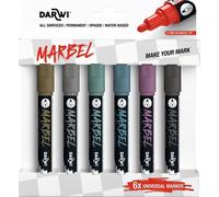 Darwi Marbel Set di pennarelli 4 mm Metallic 6 pezzi