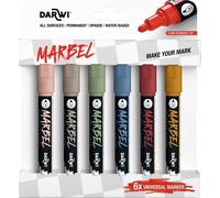 Darwi Marbel Set di pennarelli 4 mm Nature 6 pezzi