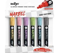 Darwi Marbel Set di pennarelli 4 mm Pastel 6 pezzi