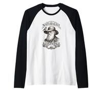 Darwin Il Naturalista Ritratto Fringuello Nave Scienza Maglia con Maniche Raglan