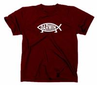 Darwin Pesce T-Shirt Nerd Geek Evoluzione Ateo Logo Pesce Scienza Charles Natura