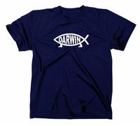 Darwin Pesce T-Shirt Nerd Geek Evoluzione Ateo Logo Pesce Scienza Charles Natura