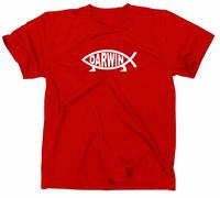 Darwin Pesce T-Shirt Nerd Geek Evoluzione Ateo Logo Pesce Scienza Charles Natura
