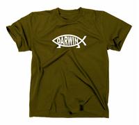 Darwin Pesce T-Shirt Nerd Geek Evoluzione Ateo Logo Pesce Scienza Charles Natura
