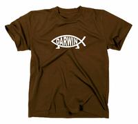 Darwin Pesce T-Shirt Nerd Geek Evoluzione Ateo Logo Pesce Scienza Charles Natura